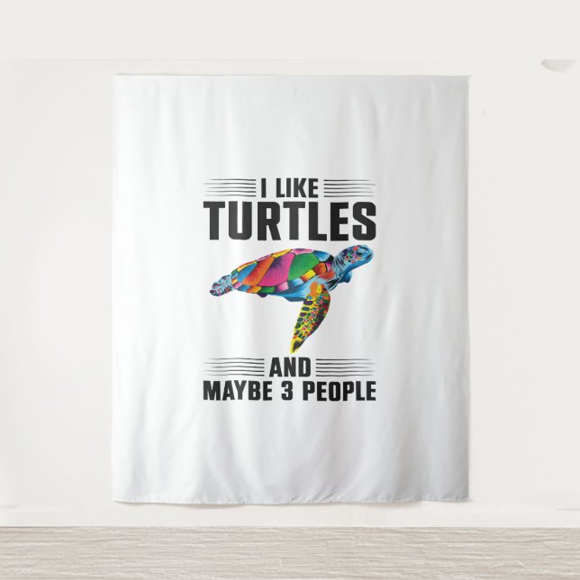 Tenture Tortue de mer J'aime les tortues (Devant)