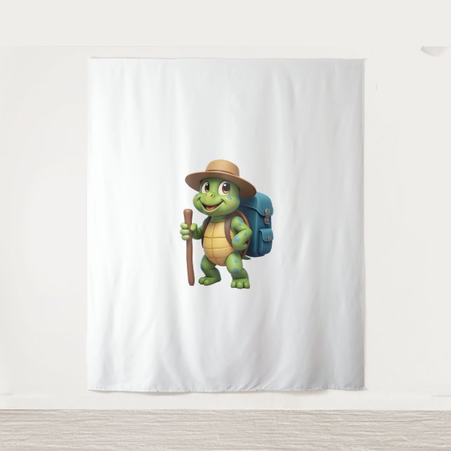 Tenture Tortue Drôle Graphique de Randonnée Camping Amateu (Devant)