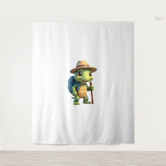 Tenture Tortue Drôle Graphique de Randonnée Camping Amateu (Devant)
