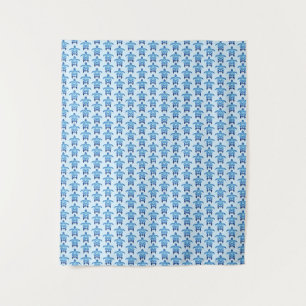 Tenture Tortues de Honu Tribal Bleu foncé