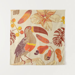 Tenture Toucanes tropicales : Conception Exotique sans joi