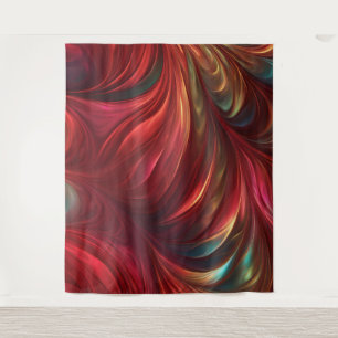 Tenture Tourbillon Abstrait rouge Iridescente