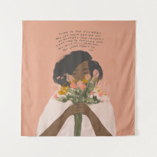 Tenture Tourner vers les fleurs inspiration citation art n