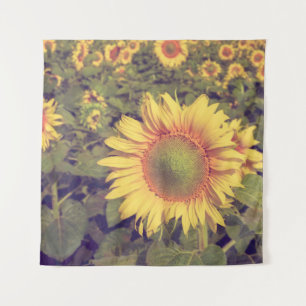 Tenture Tournesol avec effet filtre style vintage rétro