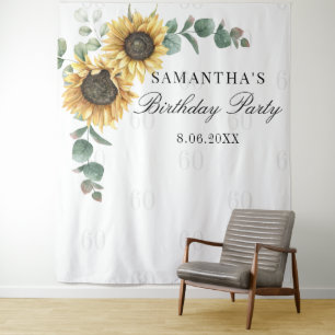 Tenture Tournesol Eucalyptus 60e anniversaire de fête Cont