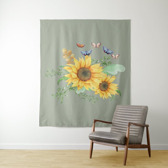 Tenture tournesol printemps (En situation)