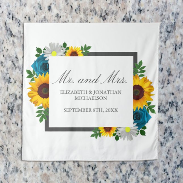 Tenture Tournesol Rose Daisy Floral Mariage (Créateur téléchargé)
