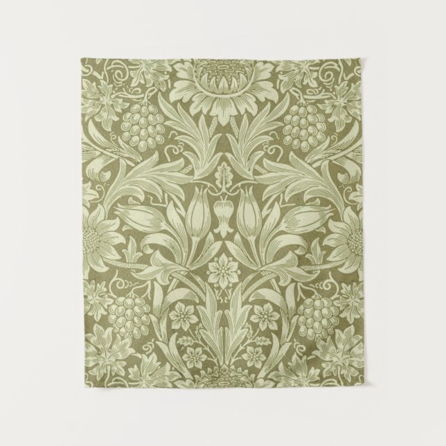 Tenture Tournesol William Morris Vintage Olive Damask (Devant)