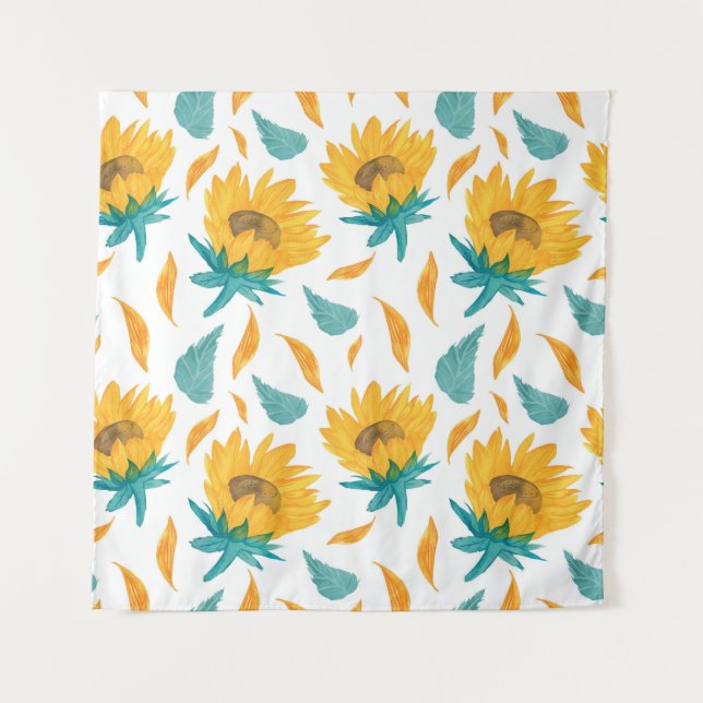 Tenture Tournesols à l'aquarelle : Impression botanique es (Devant)