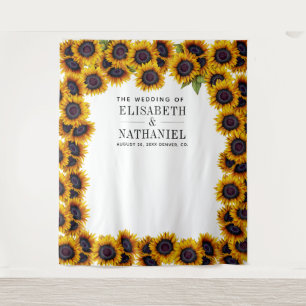 Tenture Tournesols rustique mariage photo fond
