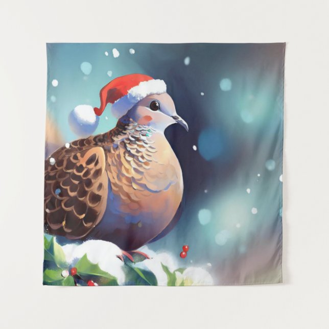 Tenture Tourterelle de Noël Dove 2 (Devant)