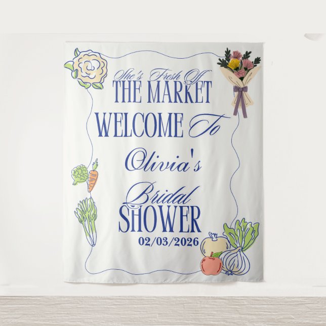 Tenture Tout frais débarqués Salle de fête pour la future  (Devant)