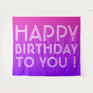 Tenture Tout Nom Modifiable Joyeux Anniversaire Rose Viole