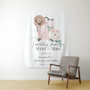 Tenture Travel Miss à Mme Pink Fête des mariées de valise