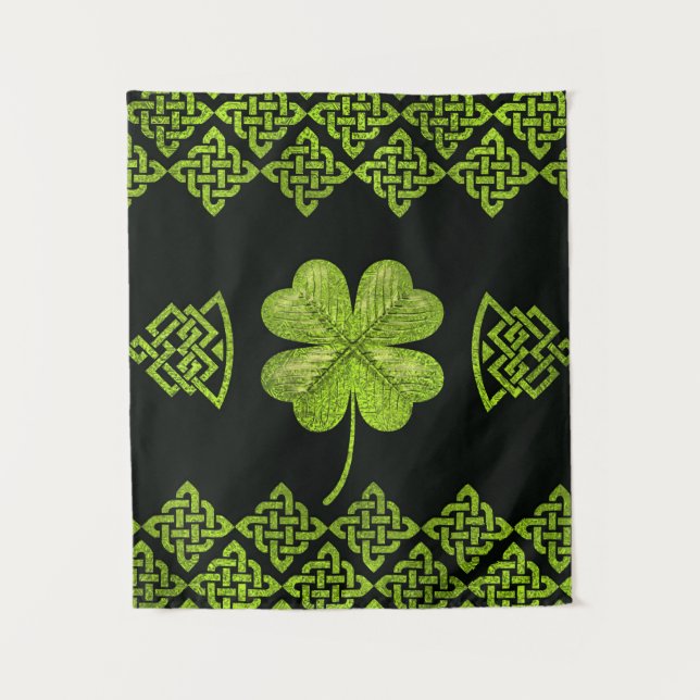 Tenture Trèfle irlandais de Quatre-feuille de shamrock (Devant)