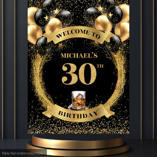 Tenture Trente ans, homme, anniversaire de whiskey glamour