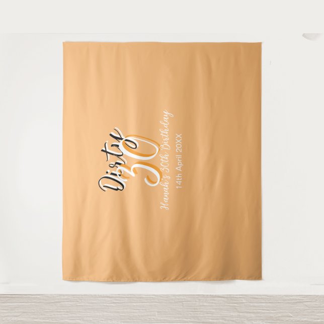 Tenture Trente sales orange blanc simple ad d'anniversaire (Devant)