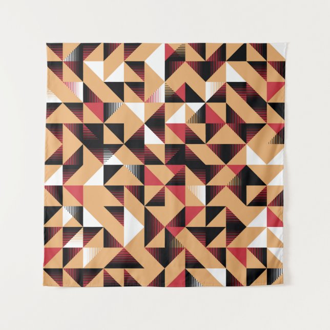 Tenture Triangle Abstrait, Beauté Rétro Élégante. (Devant)