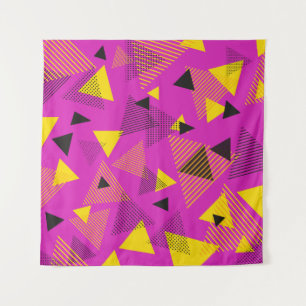 Tenture Triangles d'art moderne Abstrait violet jaune noir