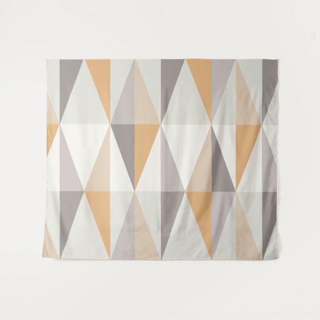 Tenture Triangles modernes du milieu du siècle Orange (Devant (Horizontal))