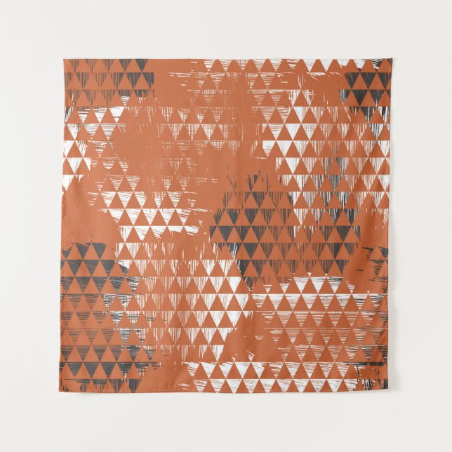 Tenture Triangles sans joint : Arrière - plan orange (Devant)