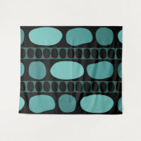 Tribal Art Rock Motif noir Turquoise