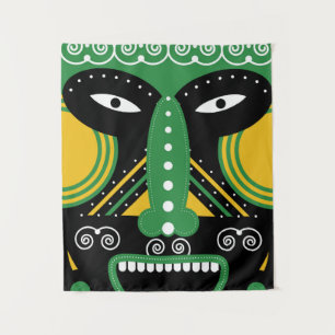 Tenture Tribal rituel vert