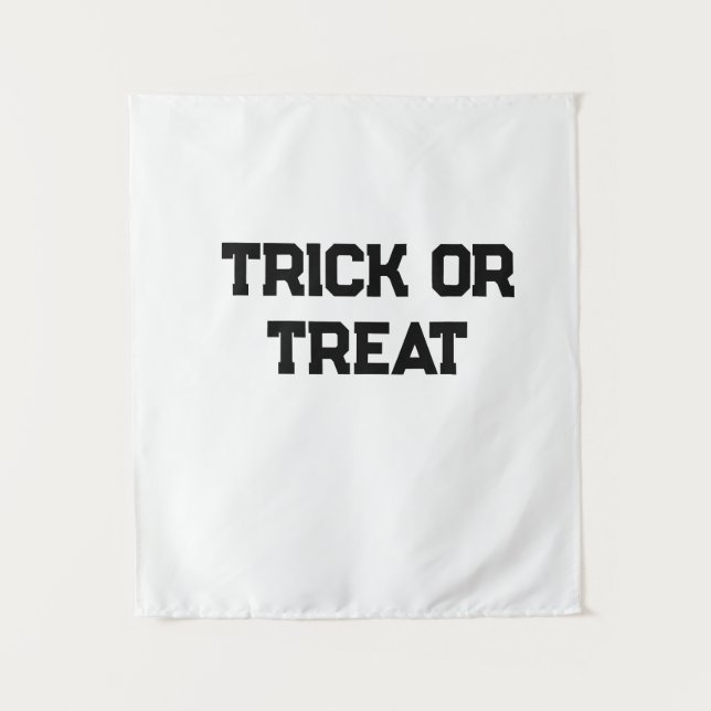 Tenture Trick ou. Traiter Halloween éffrayant noir simple  (Devant)