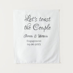 Tenture Trinquons au nom de la fête d'engagement du couple