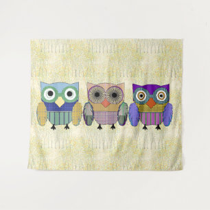 Tenture Trio de hibou élégant