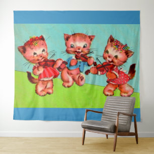 Tenture trio de violonistes kitten