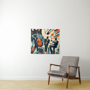 Tenture Trio du Jazz Age du Milieu du Siècle Moderne