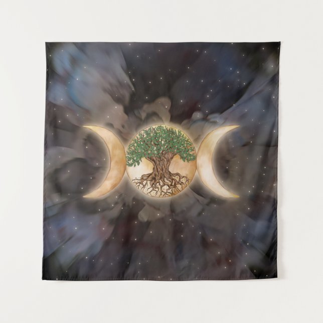 Tenture Triple Lune arbre de vie (Devant)