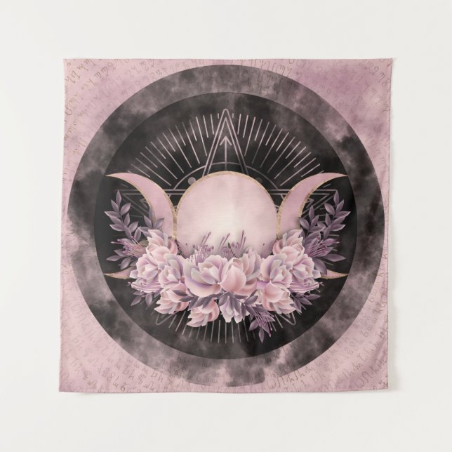 Tenture Triple Moon - Triple Goddess - Doux Floral (Devant)