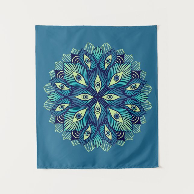 Tenture Trippy Psychedelic Eyes Floral Surreal Art (Devant)