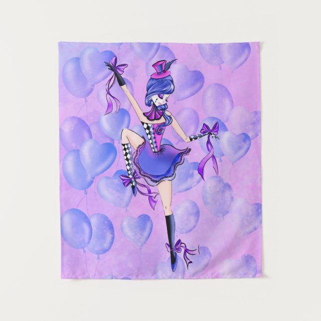 Tenture Trixie le clown - Ballons bleus (Devant)