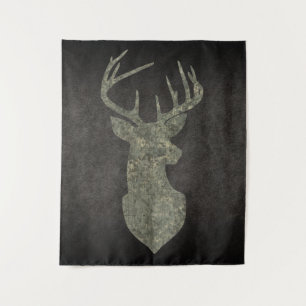 Tenture Trophée Regal Buck Deer Silhouette au Camouflage