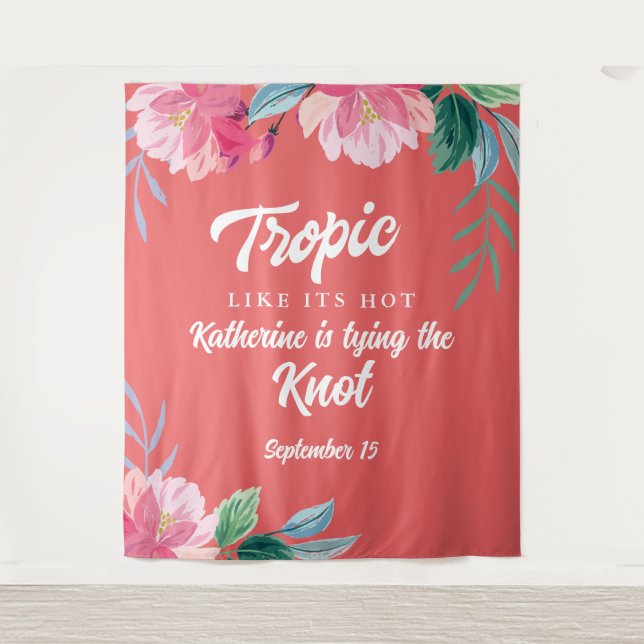 Tenture Tropic comme c'est chaud orange Enterrement de vie (Devant)