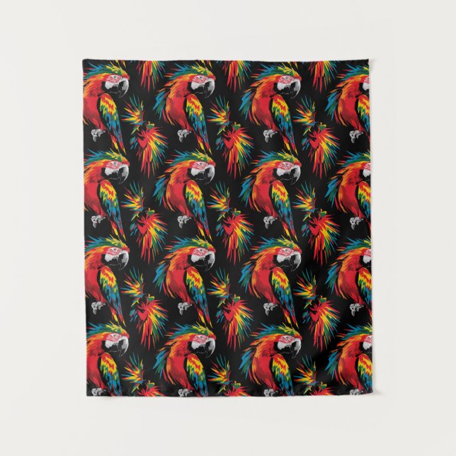 Tenture "Tropic Tangle : Parrot Parade" (Devant)