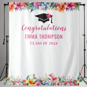Tenture Tropical Aloha Luau Graduation 2024 Contexte