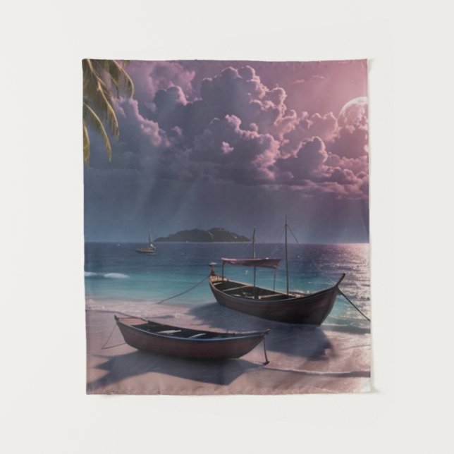 Tenture Tropical beach at Sunset (Devant)