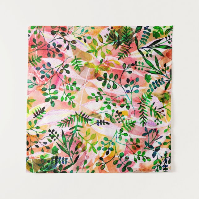 Tenture Tropical leaves pattern repeating. Artistic photo  (Devant)