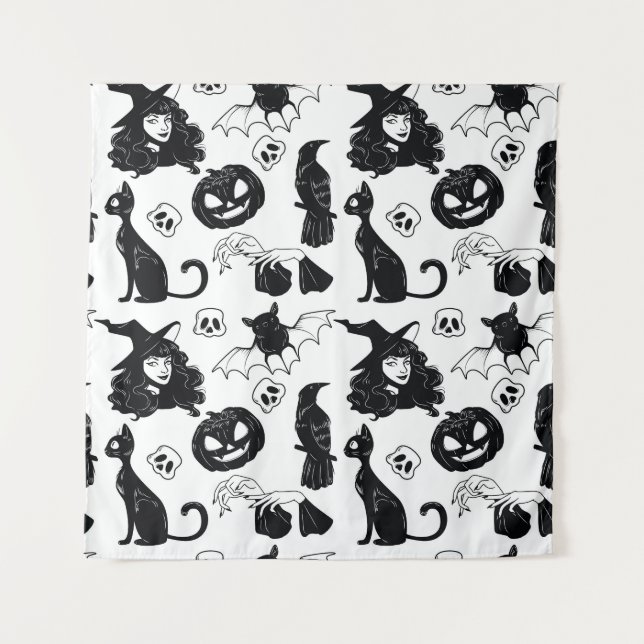 Tenture Tropical Orange Grey : Motif Vintage (Devant)