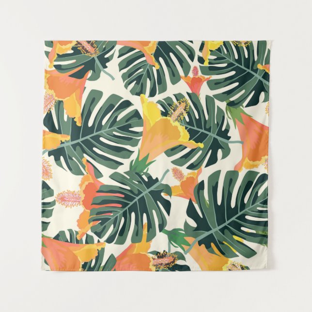 Tenture Tropical pattern. Colorful textile texture. exotic (Devant)