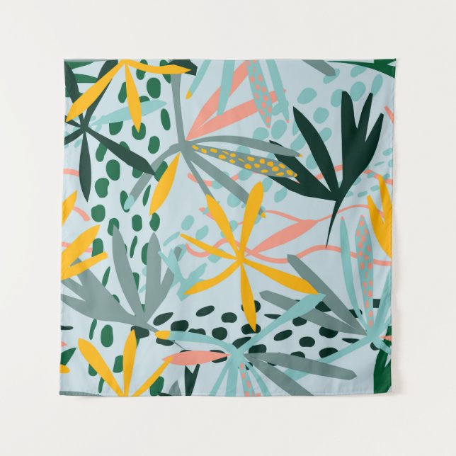 Tenture Tropical texture transparente avec feuilles de pal (Devant)