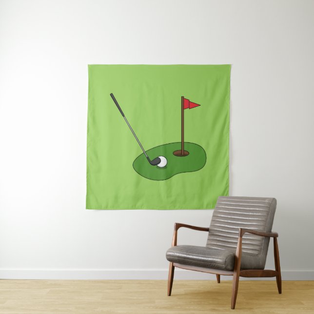 Tenture Trou de golf avec drapeau (En situation)