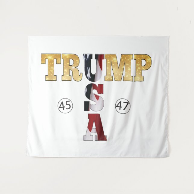 Tenture Trump Gold ⛳ Presidential USA 45 47 🏆 (Devant (Horizontal))