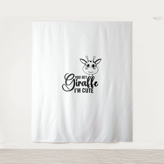 Tenture Tu paries Giraffe Je suis mignonne, Bébé drôle, Bé (Devant)