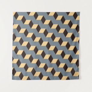 Tenture tuile transparente géométrique avec escaliers cube