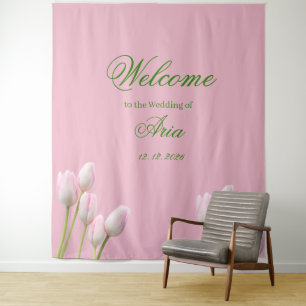 Tenture tulipe rose mariage de Cowgirl Côtière de bienvenu